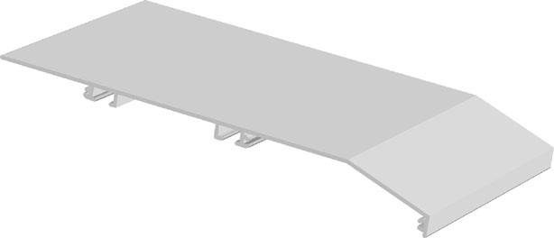Produktbilde for ALUMINIUM TAK HVIT KOMPLETT MED ALLE DELER UTEN ENDEDEKSEL 60301 (RAAL 9010) PR. METER, delenummer 60201