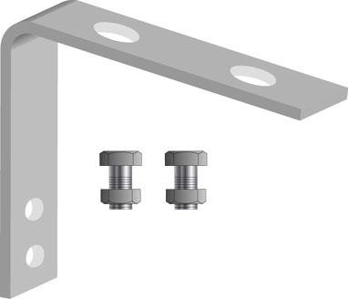 Produktbilde for VINKEL TIL ALUMINIUM TAK LAKKERT M/ 2 STK. SKRUER M10X16 PR.STK LEVERES KUN TIL 40MM, delenummer 60350