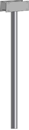 Produktbilde for RØR M/FESTE TIL BETONG FUNDAMENT HØYDE 3,6 M STÅLRØR Ø 70 X 5 PR. STK, delenummer 60600