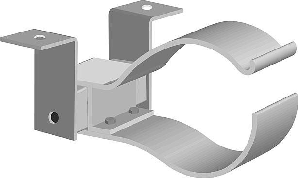Produktbilde for STØTTELAGER FASADE U/KASSE TAK M/ 2 STK. SKRUER M6X20 OG MUTTER PR. STK, delenummer 34700
