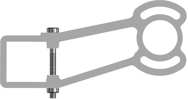 Produktbilde for ENDEGAVEL 40 X 40 MM M/ SKRUE M6X60 PR. STK, delenummer 54750F