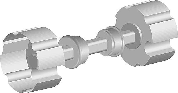 Produktbilde for SAMMEN-KOBLING 70 MM M/ STÅLSTANG CA 25 CM PR. STK, delenummer 54618